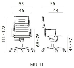 UREDSKA STOLICA 8850 KASE RIBBED L - Slika 2