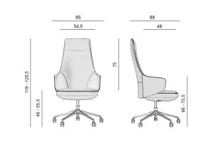 UREDSKA FOTELJA GLORIA HIGH - Slika 5