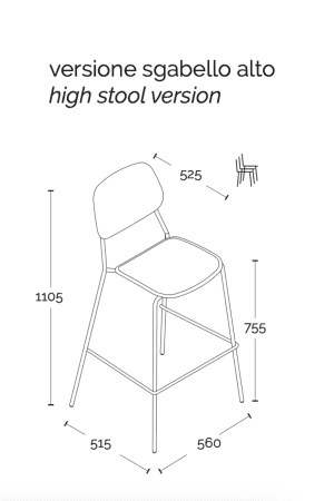 BARSKI STOLAC JOTA HIGH - Slika 3