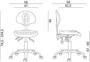 INDUSTRIJSKA RADNA STOLICA 1291 PU ASYN ANTISTATIC - Slika 3